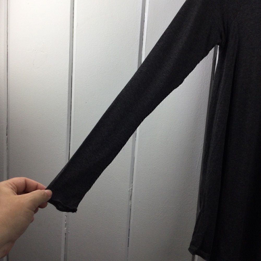 Zara Collection Gray Long Sleeve High Low Top M - Picture 6 of 16